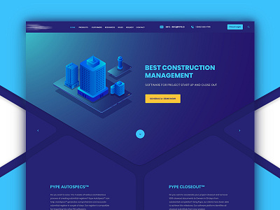 Construction Management Software clean construction design home icon illustration management minimal software ui ux website