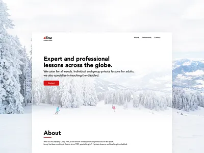 Ski instructor website build and design design landing page mountains red site ski snow ui ux web website white