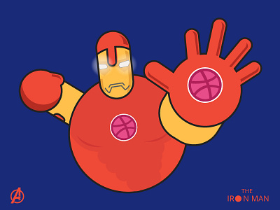 Iron Man! basicshapes character creative design dribbblelogo dribbblesticker illustration ironman marvel minimal sticker