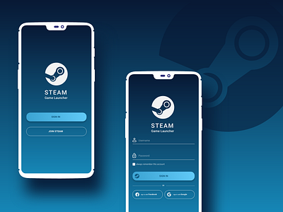 Steam Game Launcher concept ui steam ui ux