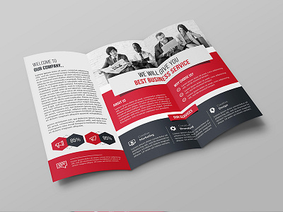 Trifold Brochure advertising agency branding brochure business business brochure clean company corporate creative customisable financial indesign marketing modern multipurpose print print ready pro professional