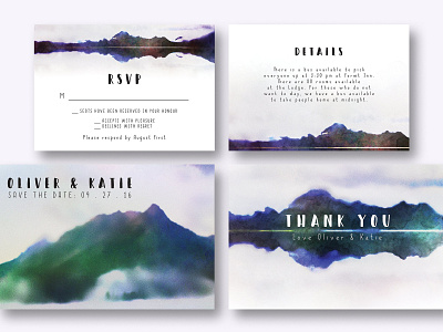 Mountain Reflection Wedding Suite craft cute delicate design floral flower hand crafted hand drawn invitation invitation invitation card invitation set modern mountain reflection romance simple simple invitation wedding card