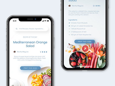 Recipe/Cooking App Concept app cook cooking minimal recipe ui ui design ux