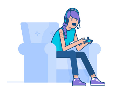 Gamer character character design gamer gaming illustration playstation 4 vector xbox