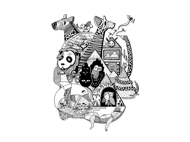 Costume Party! black and white bnw bw digital drawing illos illus illustration ilustracion line motion motion animation photoshop wacom