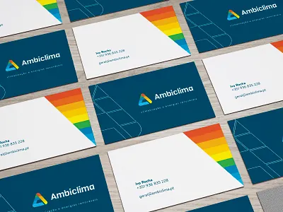 Ambiclima - business card ac adobe brand branding businesscard design identity illustrator letter logo logotype minimal photoshop typography