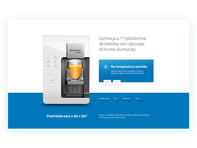 Section of Product Page for B.blend bblend beverages brastemp cards machine slider ui