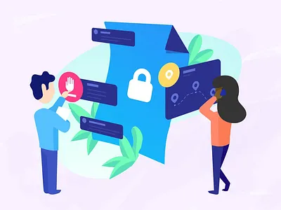 Work together character digital gradient illustration map people web work working