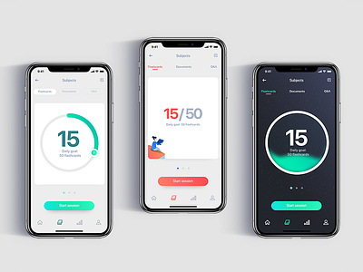 Daily goal progress screens for educational app app concept diagram education goal minimal progress statistic target ui ux