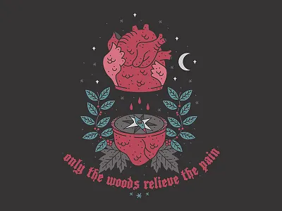 Forest design forest heart illustration stars tattoo art waikiki woods