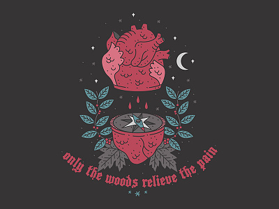 Forest design forest heart illustration stars tattoo art waikiki woods