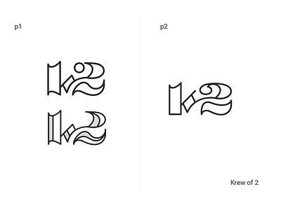 Krew of 2 (Project) brand branding icon idendity illustration logo typography