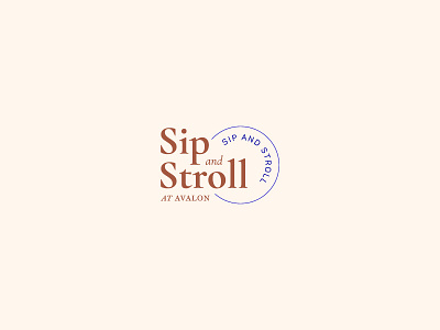 Sip & Stroll Logo brand brand mark branding logo logo design type typemark