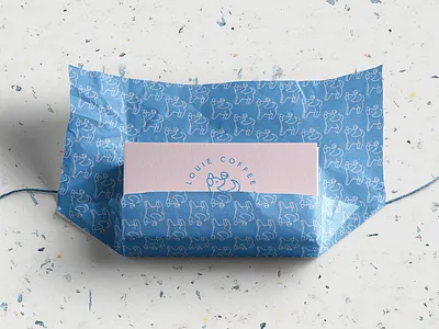 Louie Coffee animal behance brand branding cafe coffee cute dog dog illustration dogs elegant feminine illustration logo logos minimal minimalist modern pink pretty