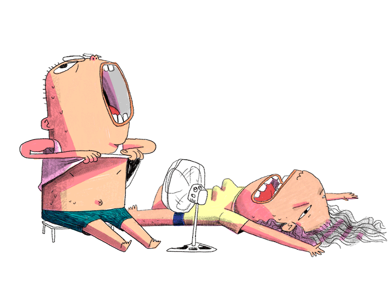 Its Hot Here 2d animation character design frame by frame gif illustration loop motion