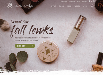 Luxe Lewks Hero Image banner beauty brush clean header hero makeup modern slide slide menu
