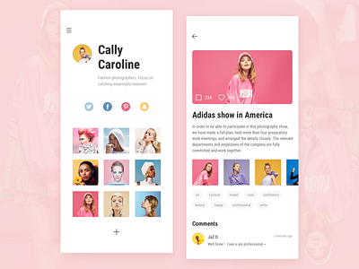 Profile Practice animation dashboard graphic icon illustration logo photography pink typography ui web website