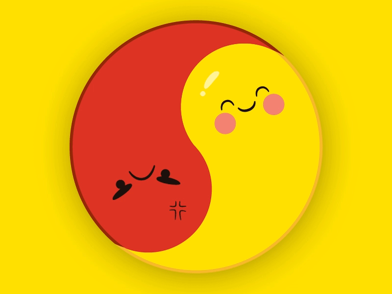 yin-yang emoji 02 anger cute emojis motion animation motion art motion graphic motion graphics red yellow yin yang