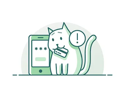 Payment failed app branding cat design flat geometry icon illustration logo minimal pastels payment treebo ui ux vector web