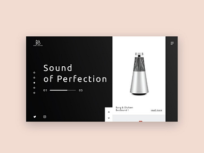 B&O landing page ui ux web design