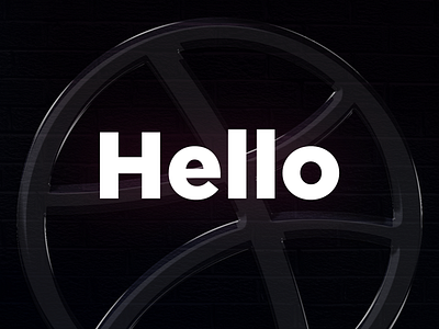 Hello Dribbble debut shot design dribbble ball glass effect photoshop thankyou