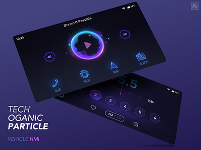 Vehicle HMI Design automotive automotive design car car ui dark dashboard full screen hmi hud oganic particle tech ui ux visual web