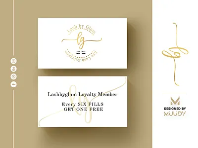 Lash By Glam | Elegant Business card Design by MUUDY branding business card business card mockup design flat illustration logo minimal minimal art minimal branding modern vector