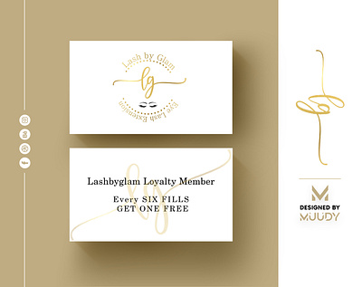 Lash By Glam | Elegant Business card Design by MUUDY branding business card business card mockup design flat illustration logo minimal minimal art minimal branding modern vector