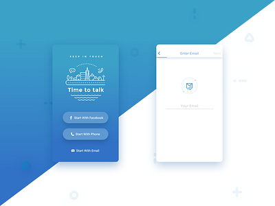 Start screens of calling app app illustration messager signin signup ui