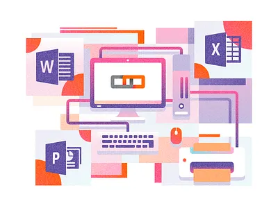 Illustrations - hardware and software icon illustration themissinglink tolstovbrand vector