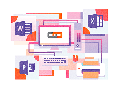 Illustrations - hardware and software icon illustration themissinglink tolstovbrand vector