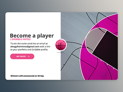 2 Dribbble Invites dribbble player invitation invite invite giveaway