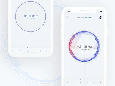 Guitar tuner clean design tuner ui