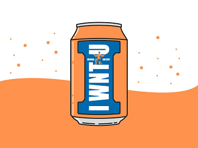 I Wnt U - Irn Bru bubbles can design drink fizzy i want you i wnt u illustration irn bru minimal orange scotland scottish simple soda soft drink typography