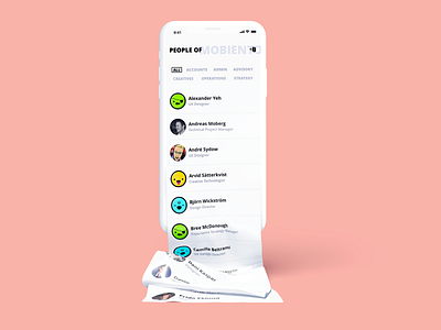 People of Mobiento app contacts design ios list ui