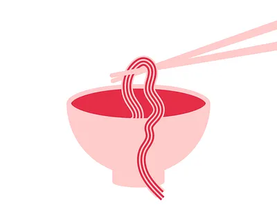 Noodles chopsticks illustration japan leeds noodles pink ramen