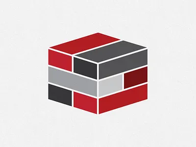 Logo Design Concept for Masonry Company color combinations font exploration visual brand family selection branding isometric isometric shape mark logo identity icon logo type 2.5d logos logofolio geometric red selection branding simple letters illustration simple shape mark style guide bright vector logomark design