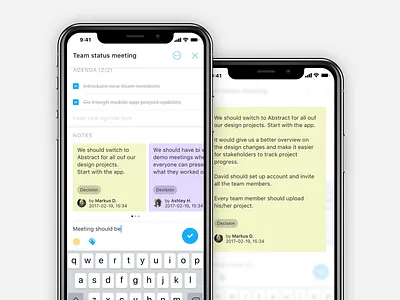 BSM iPhone App - Email, Meeting detail app application cards cardui detail view ios iphone notes productivity project management tool task todo ui ux