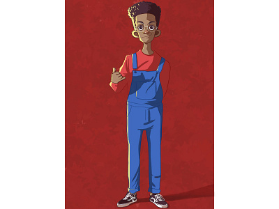 shaka character design illustration red shaka simple sketch