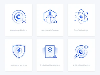 Product&Tech blue fintech flat icon tech