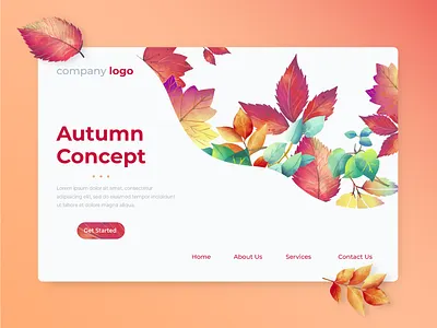 Autumn Landing Page Concept autumn autumn leaf branding graphic design illustration landing page landing page concept landing page design leafs page concept typography ui vector art web web illustration website