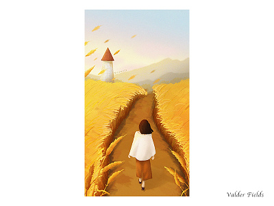 Valder Fields field illustration yellow