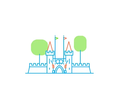 Coimbra - Portugal dos Pequenitos architecture building city coimbra icons illustration landmark line minimal monoline