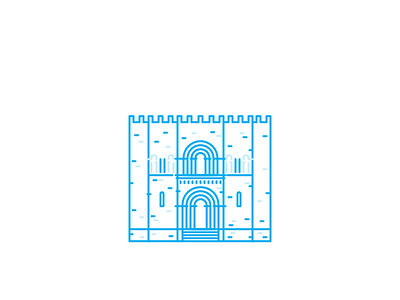 Coimbra Sé architecture building city coimbra icons illustration landmark line minimal mono line monoline
