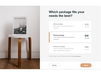 Rucksack - Pricing table branding design pricing pricing plan pricing table ui ux web