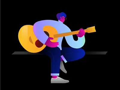 Self portrait guitar guitar player illustration self portrait