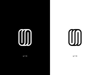 u + n mark concept design letters line logo logotype mark un