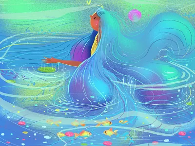 Water character doodle editorial illustration summer vector water