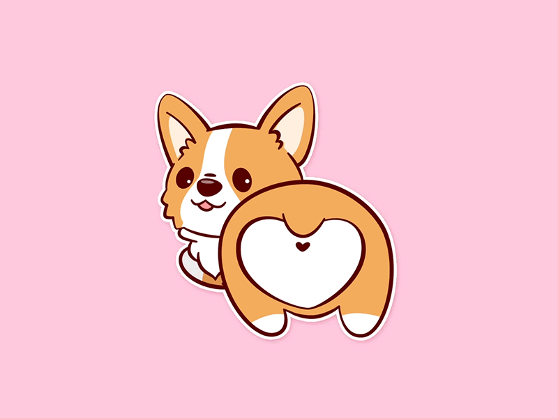 Guess What...Corgi Butt butt corgi corgi butt cute cute animals dog heart love puppy sticker twerk