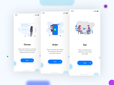 Food onboarding app application design flat illustration minimal mobile photoshop simple ui ui design uiux user experience user interface user interface design ux visual design web web design